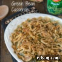 Crispy Onion Green Bean Casserole 3 Homemade Green Bean Casserole with golden crispy onions.