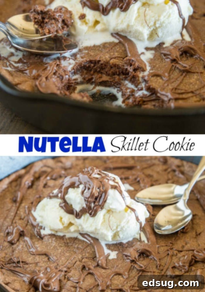 The Ultimate Nutella Skillet Cookie 2 Delicious Nutella Skillet Cookie, a perfect dessert for sharing.