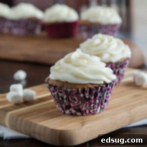 Sweet Potato Cupcakes with Toasted Marshmallow Frosting 2 close up sweet potato cupcakes