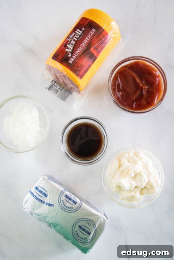 Savory Braunschweiger Dip 3 braunschweiger dip ingredients