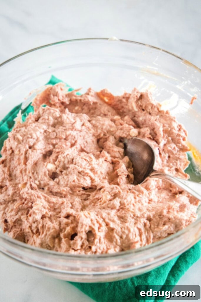 Savory Braunschweiger Dip 5 braunschweiger mixed together in a bowl