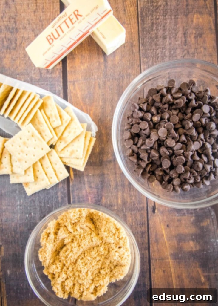 Addictive Chocolate Saltine Christmas Crack 3 saltine toffee ingredients