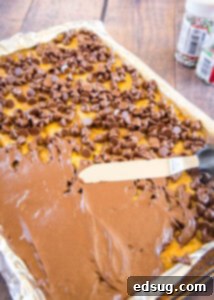 Addictive Chocolate Saltine Christmas Crack 9 spreading melted chocolate over saltine toffee