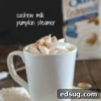 Cashew Pumpkin Spice Cloud 1 hot pumpkin spiced milk in a cup