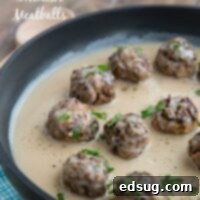 Grandma's Swedish Meatballs 4 A pan of swedish meatballs and sauce
