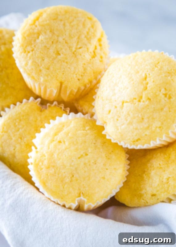Golden Corn Delights 2 corn muffins in a basket