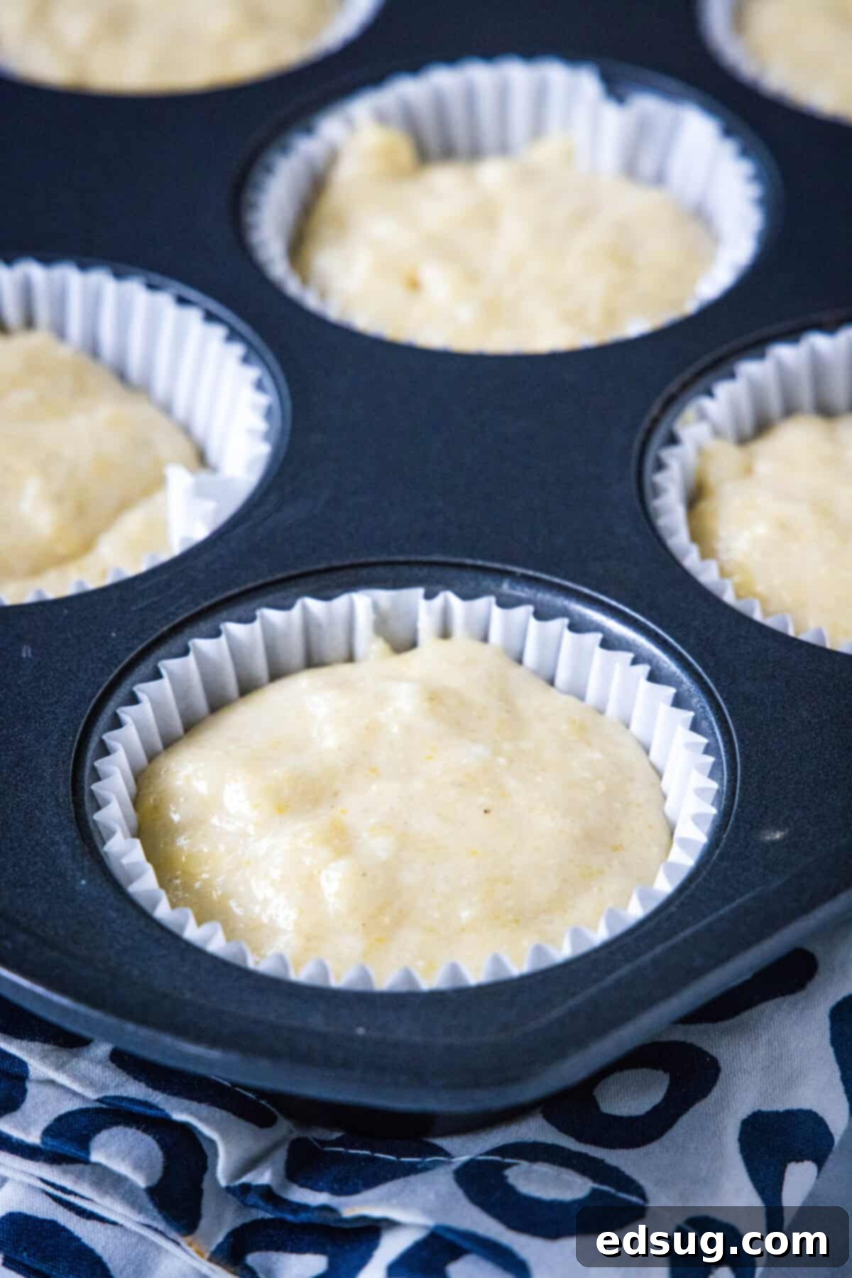 Golden Corn Delights 4 corn muffin batter in muffin tin