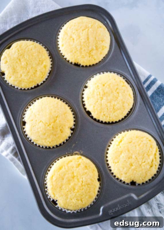 Golden Corn Delights 6 corn muffins in a muffin tin