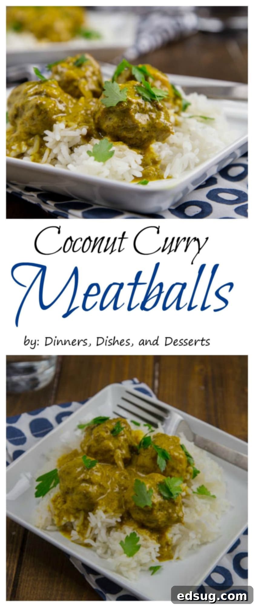 Creamy Coconut Curry Meatballs 3 Coconut Curry Meatballs - Tender meatballs in a super flavorful coconut curry sauce. Great over rice or quinoa! And they happen to be Paleo!