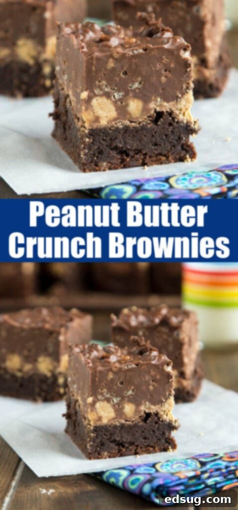 peanut butter crunch brownies on plate