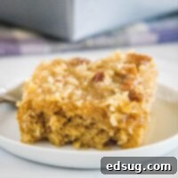 Warm Spiced Oat Bake 9 close up slice oatmeal cake on a white plate