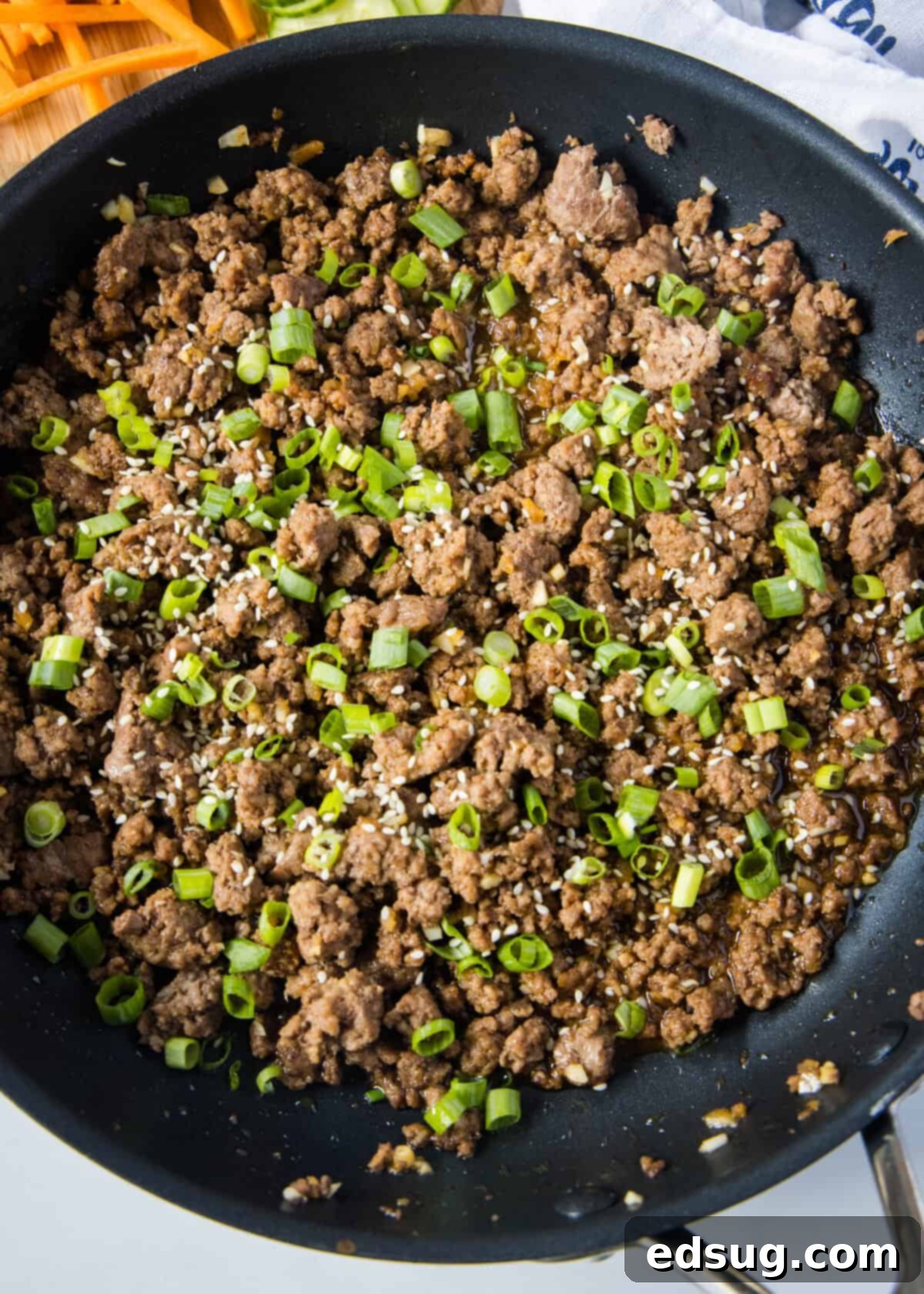 korean beef in skillet